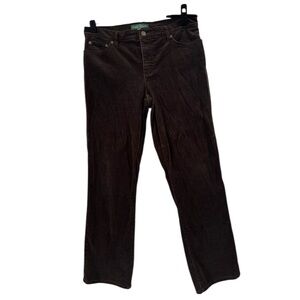 Lauren Ralph Lauren Corduroy Pants Dark Brown Women’s Size 12 Straight Leg